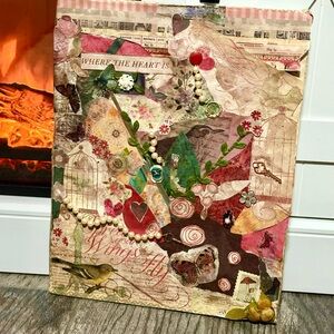 Time to Fly; mixed media collage